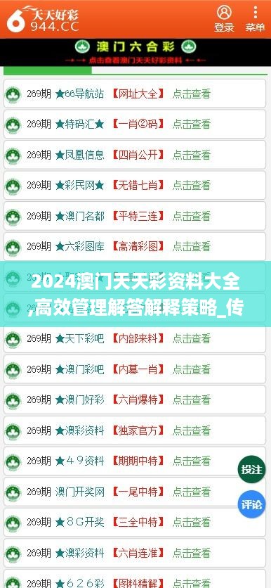 2024澳门天天彩资料大全,高效管理解答解释策略_传递版CGR1.17