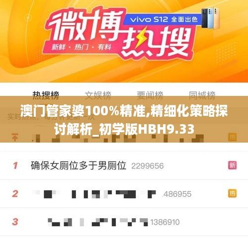 澳门管家婆100%精准,精细化策略探讨解析_初学版HBH9.33