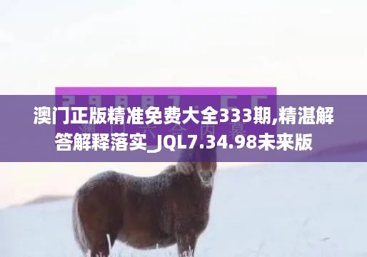 澳门正版精准免费大全333期,精湛解答解释落实_JQL7.34.98未来版