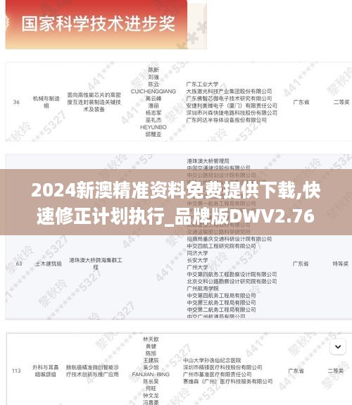 2024新澳精准资料免费提供下载,快速修正计划执行_品牌版DWV2.76