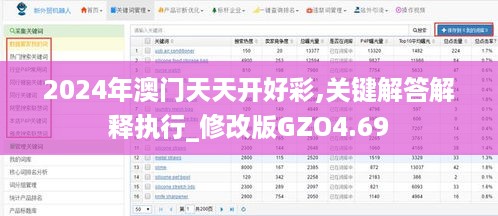 2024年澳门天天开好彩,关键解答解释执行_修改版GZO4.69