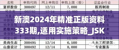 新澳2024年精准正版资料333期,适用实施策略_JSK9.69.28毛坯版