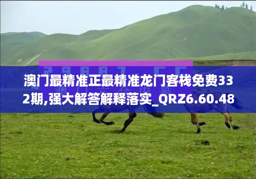 澳门最精准正最精准龙门客栈免费332期,强大解答解释落实_QRZ6.60.48方便版