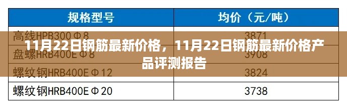 11月22日钢筋最新价格及其产品评测报告