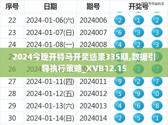 2024今晚开特马开奖结果335期,数据引导执行策略_XVB12.15