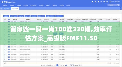 管家婆一码一肖100准330期,效率评估方案_高级版FMF11.50