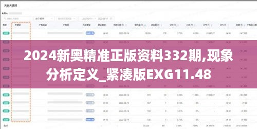 2024新奥精准正版资料332期,现象分析定义_紧凑版EXG11.48