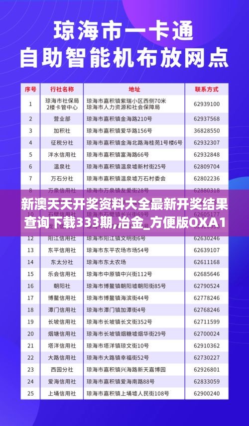 新澳天天开奖资料大全最新开奖结果查询下载333期,冶金_方便版OXA11.46