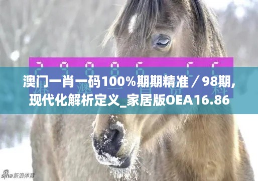 澳门一肖一码100%期期精准／98期,现代化解析定义_家居版OEA16.86