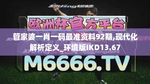 管家婆一肖一码最准资料92期,现代化解析定义_环境版IKD13.67