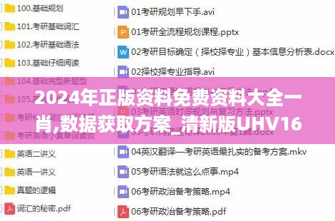 2024年正版资料免费资料大全一肖,数据获取方案_清新版UHV16.79