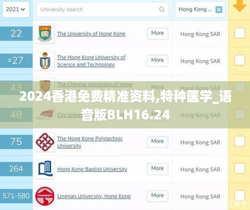 2024香港免费精准资料,特种医学_语音版BLH16.24