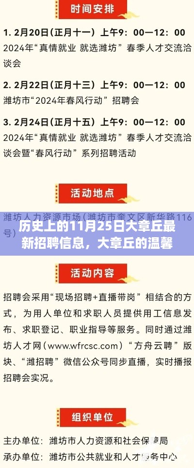 大章丘11月25日招聘信息日，温馨求职奇遇与情感纽带