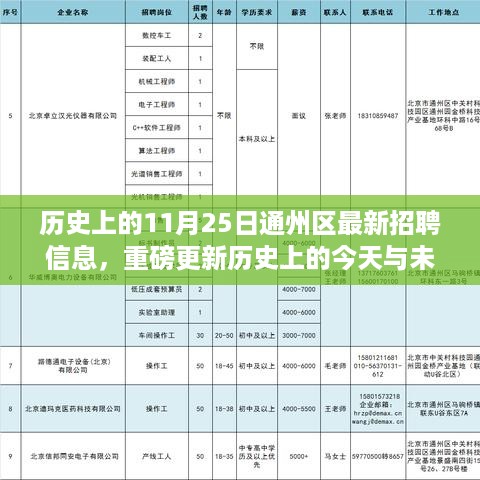 通州区最新招聘信息揭秘，历史上的11月25日与未来展望✨