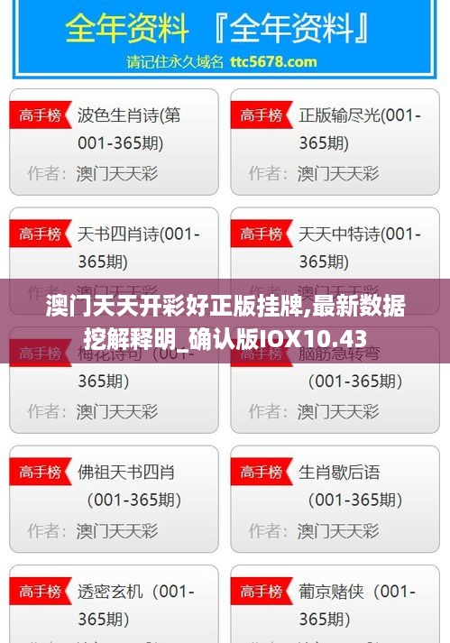 澳门天天开彩好正版挂牌,最新数据挖解释明_确认版IOX10.43