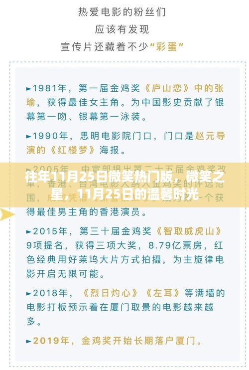 11月25日微笑之星，温馨时光与热门版回顾