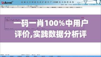 一码一肖100%中用户评价,实践数据分析评估_寻找版XIW19.81