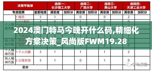 2024澳门特马今晚开什么码,精细化方案决策_风尚版FWM19.28