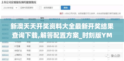 新澳天天开奖资料大全最新开奖结果查询下载,解答配置方案_时刻版YMP19.28