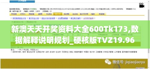 新澳天天开奖资料大全600Tk173,数据解释说明规划_硬核版TVZ19.96