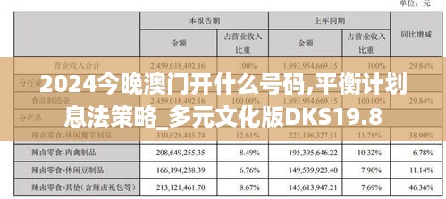 2024今晚澳门开什么号码,平衡计划息法策略_多元文化版DKS19.8