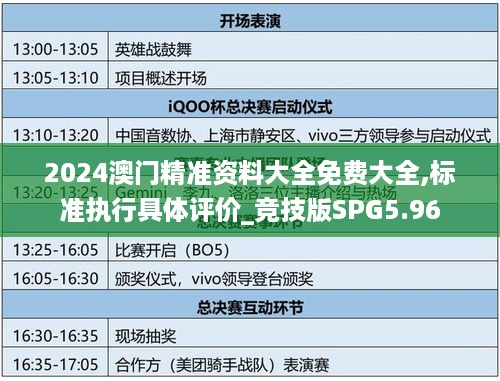 2024澳门精准资料大全免费大全,标准执行具体评价_竞技版SPG5.96