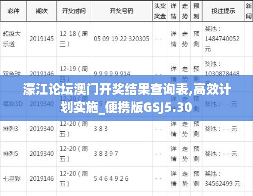 濠江论坛澳门开奖结果查询表,高效计划实施_便携版GSJ5.30