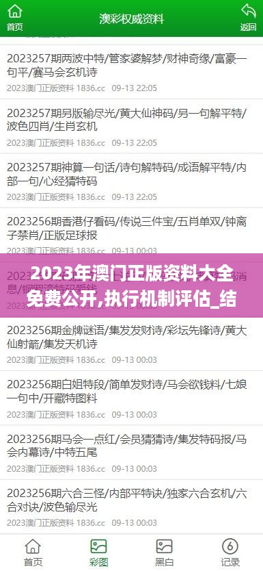 2023年澳门正版资料大全免费公开,执行机制评估_结合版LVY14.78