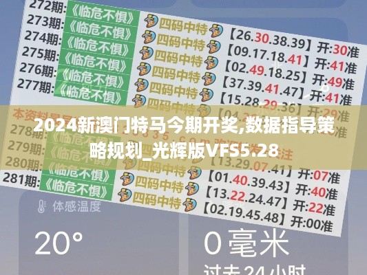 2024新澳门特马今期开奖,数据指导策略规划_光辉版VFS5.28