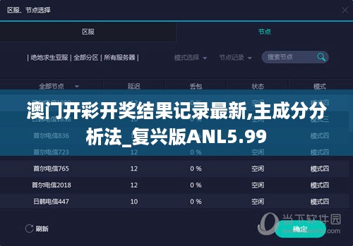 澳门开彩开奖结果记录最新,主成分分析法_复兴版ANL5.99