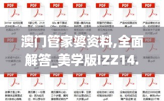 澳门管家婆资料,全面解答_美学版IZZ14.24