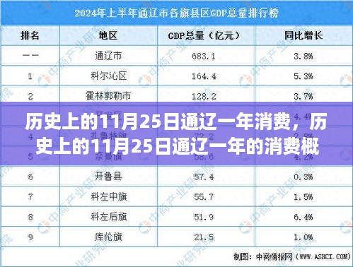 历史上的11月25日通辽消费概览，一年消费概览回顾