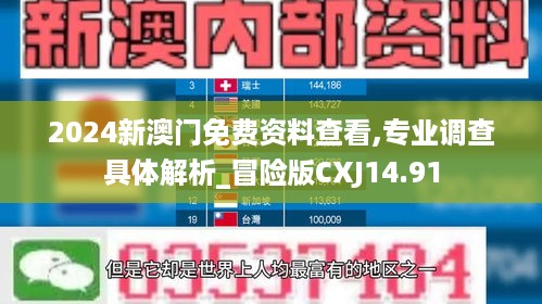 2024新澳门免费资料查看,专业调查具体解析_冒险版CXJ14.91