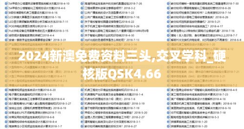 2024新澳免费资料三头,交叉学科_硬核版QSK4.66