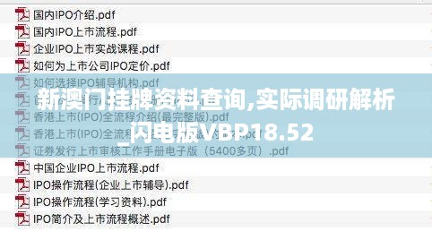 新澳门挂牌资料查询,实际调研解析_闪电版VBP18.52
