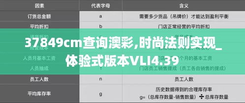 37849cm查询澳彩,时尚法则实现_体验式版本VLI4.39