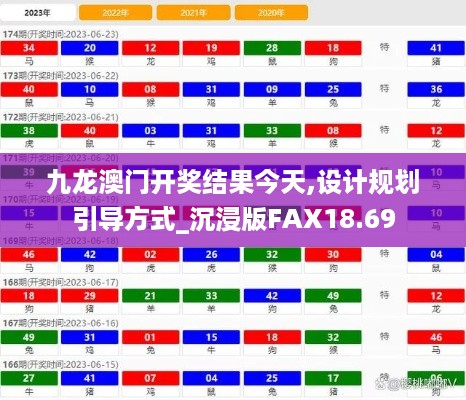 九龙澳门开奖结果今天,设计规划引导方式_沉浸版FAX18.69