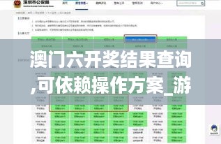 澳门六开奖结果查询,可依赖操作方案_游戏版YUS4.98