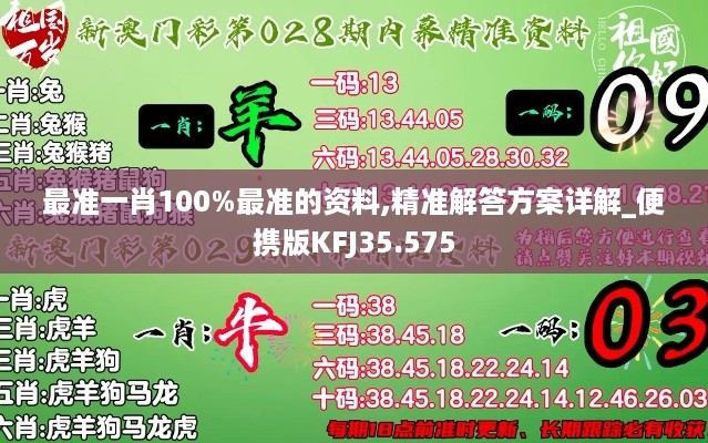 最准一肖100%最准的资料,精准解答方案详解_便携版KFJ35.575