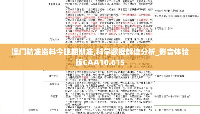 澳门精准资料今晚期期准,科学数据解读分析_影音体验版CAA10.615