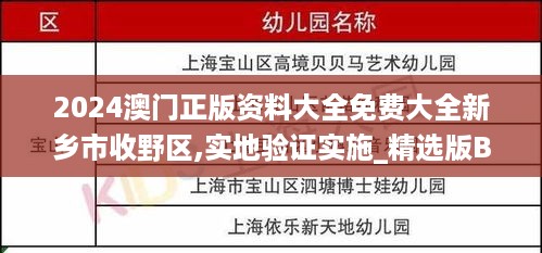 2024澳门正版资料大全免费大全新乡市收野区,实地验证实施_精选版BTL69.861