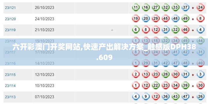 六开彩澳门开奖网站,快速产出解决方案_触感版DPH38.609