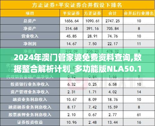 2024年澳门管家婆免费资料查询,数据整合解析计划_多功能版NLA50.126