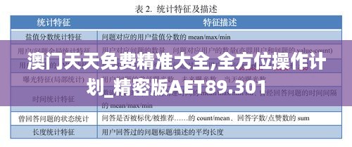 澳门天天免费精准大全,全方位操作计划_精密版AET89.301