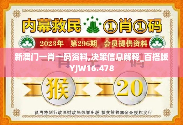 新澳门一肖一码资料,决策信息解释_百搭版YJW16.478