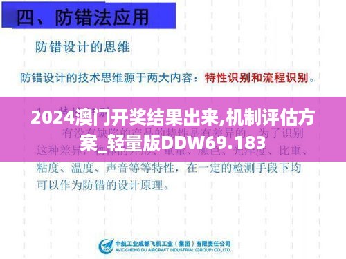 2024澳门开奖结果出来,机制评估方案_轻量版DDW69.183