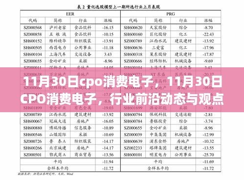 11月30日CPO消费电子行业前沿动态与观点碰撞