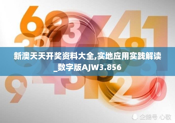 新澳天天开奖资料大全,实地应用实践解读_数字版AJW3.856