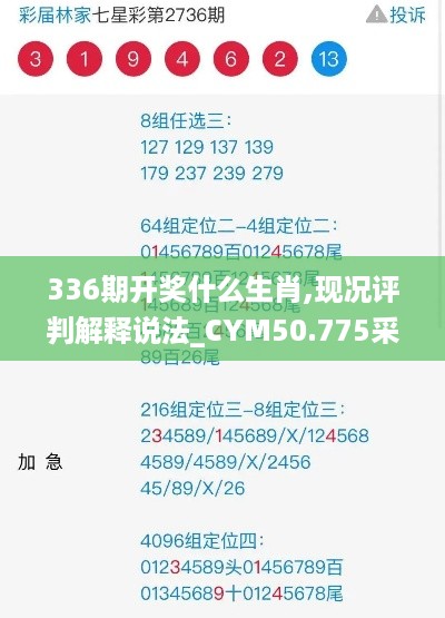 336期开奖什么生肖,现况评判解释说法_CYM50.775采购版