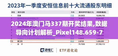 2024年澳门马337期开奖结果,数据导向计划解析_Pixel148.659-7